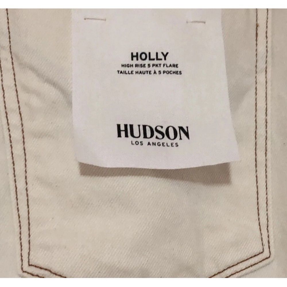 HUDSON Holly High Rise 5 Pocket Flare Jeans Ecru - Picture 5 of 9